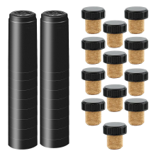 Korkit Wrap viinipullon sinetit 50 kpl musta PVC lämpökutistekorkit