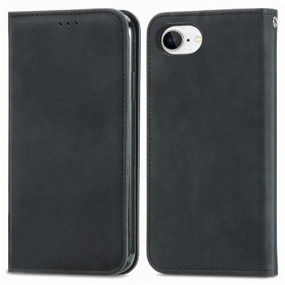 (Black) Flip Case For Iphone 16E Flip Cover Simple Business Shockproof Wallet Leather Case Black 764544147385