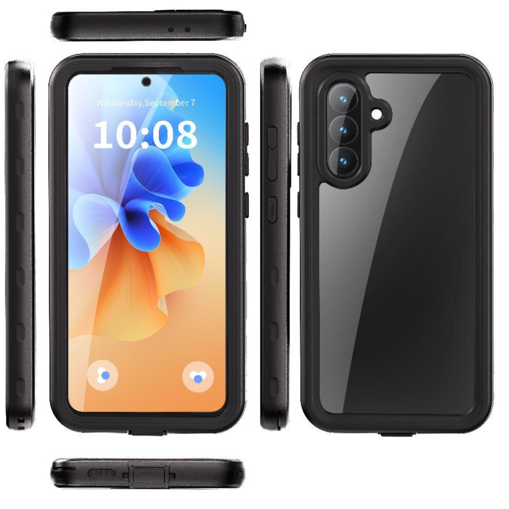 Gangxun (Black) Waterproof Case For Samsung Galaxy A56 5G Ip68 Waterproof Full In Screen Protector 12Ft Military Shockproof Black