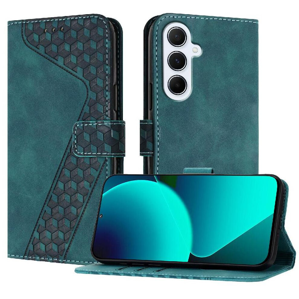 (Green) Phone Case For Samsung Galaxy A56 5G Card Slots Cover Wallet Flip Folio Kickstand Magnetic Green 764544149457