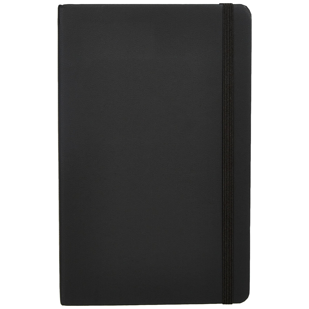 Amazon Basics Classic Grid Notebook  Graph Ruled  240 Pages  Black  Hardcover  5 x 8.25-Inch