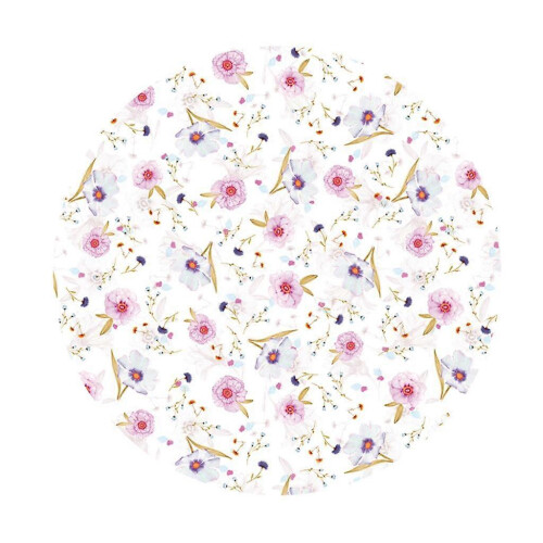 (E - 120cm (48 Inch))Waterproof Non-slip Round Elastic Table Cover Classic Pattern Table Cloth