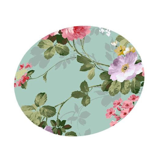 (F - 120cm (48 Inch))Waterproof Non-slip Round Elastic Table Cover Classic Pattern Table Cloth 2