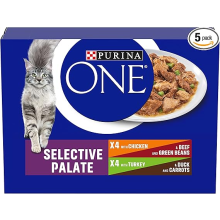 Purina ONE Adult Wet Cat Food Selective Palate - 8x85g, Pack of 5