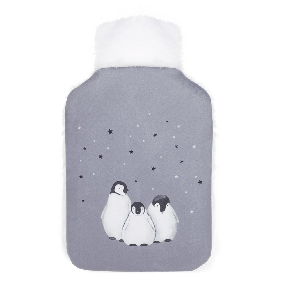 Follow That Dream Starry Penguins Faux Fur Back 2L Hot Water Bottle