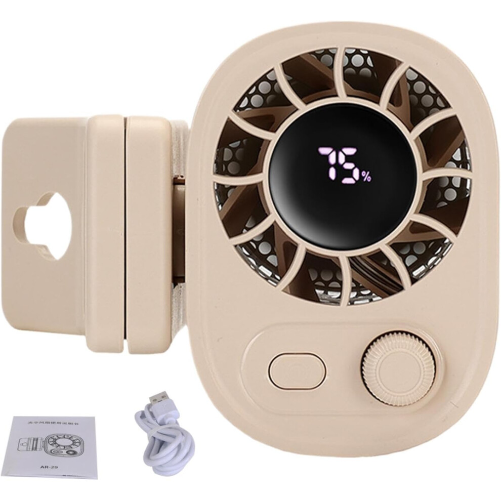 (Apricot) Portable Waist Fan,Traveling Fan - 1800mAh 360 Rotation Portable Waist Clip On Belt Personal Cooler Speeds Adjustment for Camping Travel Wor