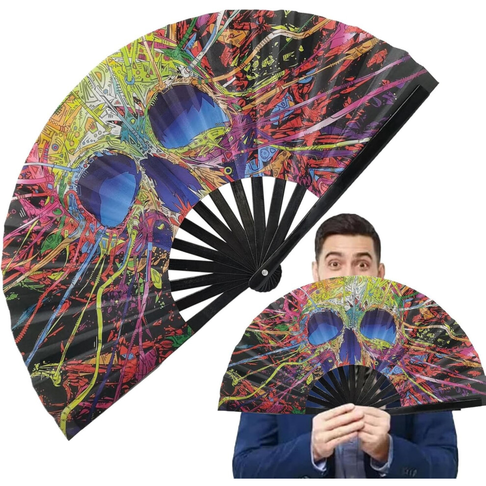(B) Folding Fans For Women, 13 Inch Big Popping Folding Hand Fans, Decorative Foldable Craft, Dancing Supplies, Home Decoration For Party Favors