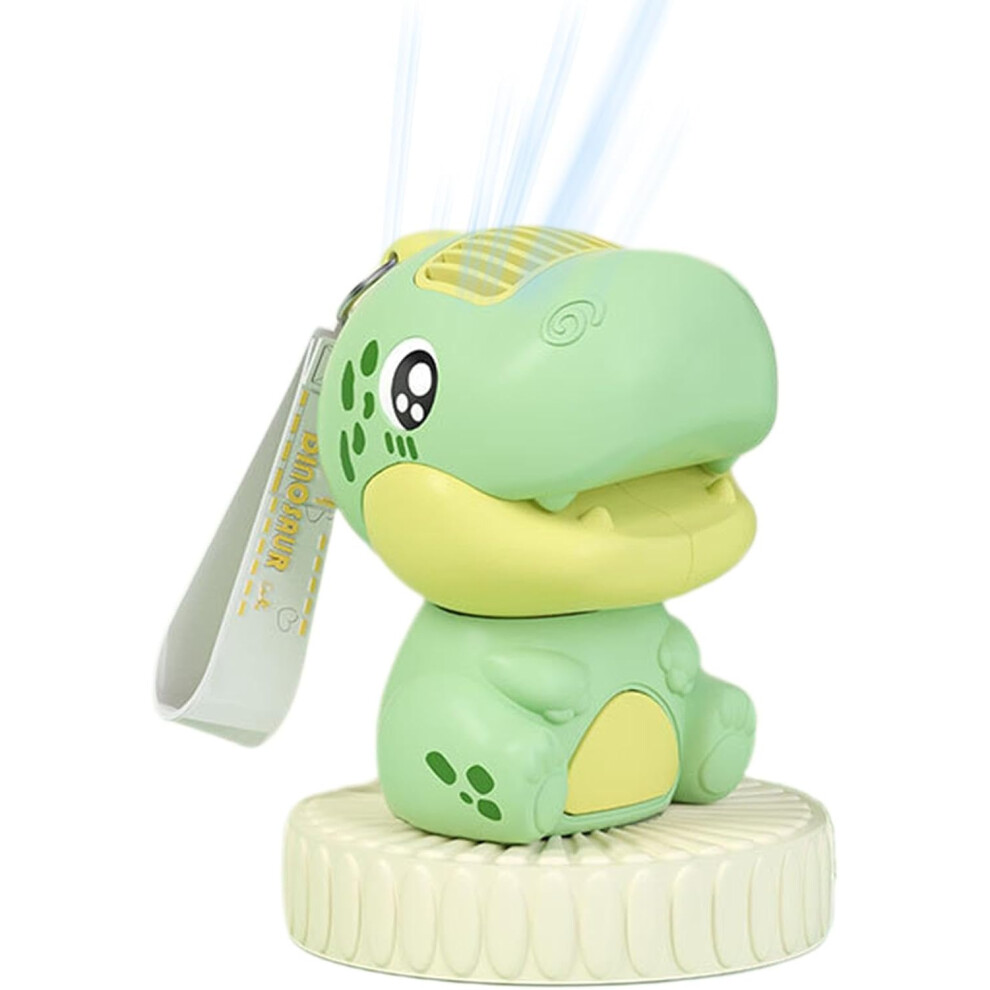 (Green) Handheld Personal Fan - Rechargeable Small Dinosaur Shape Personal Fan,Long Battery Life Silent Hangable Summer Supplies, Personal Cooler for Boys