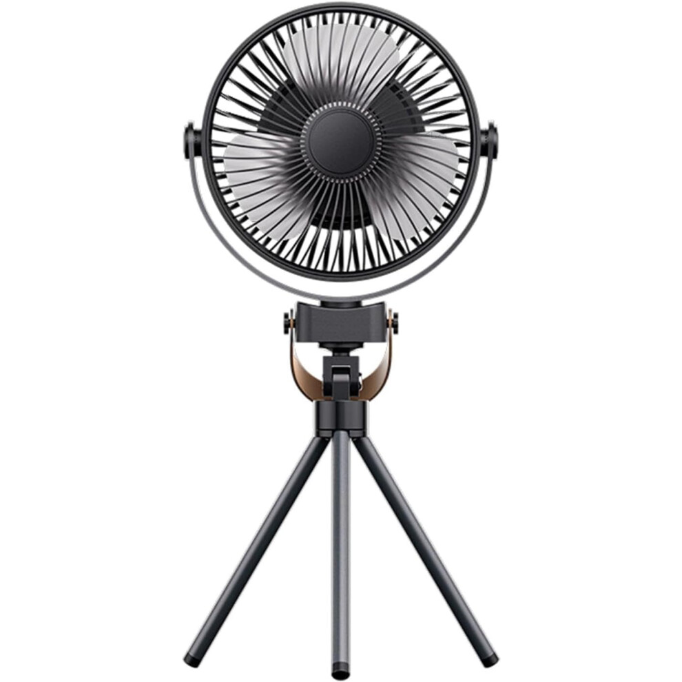 (Dark Gray) Portable Camping Tripod Fan - Camping Outdoor Rechargeable Tripod Fan,Rotatable Rechargeable Personal Tent Fan, Hangable Camping Tripod Fan for