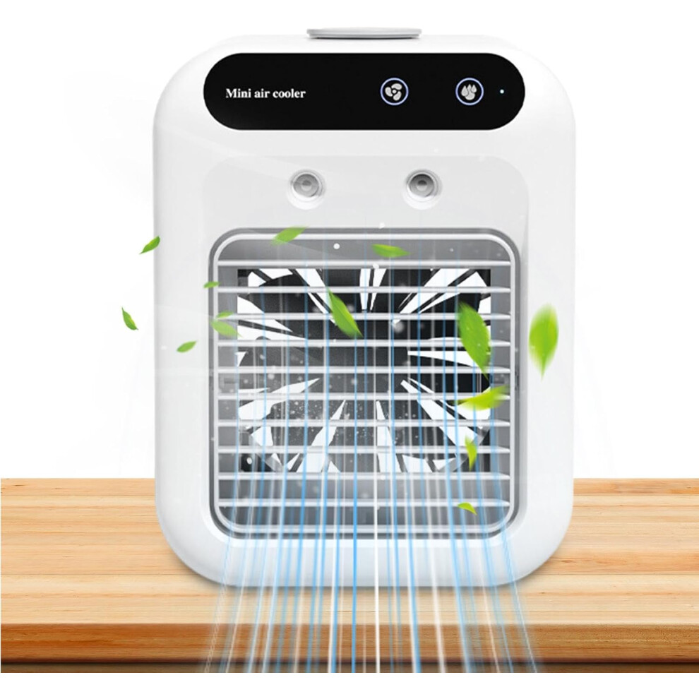USB Spray Fan | Rechargeable USB Fan Humidifier with Mist | 3 Spray Modes 2 Wind Speeds Spray Fan with Low Noise for Living Room, Camping, Bedroom,