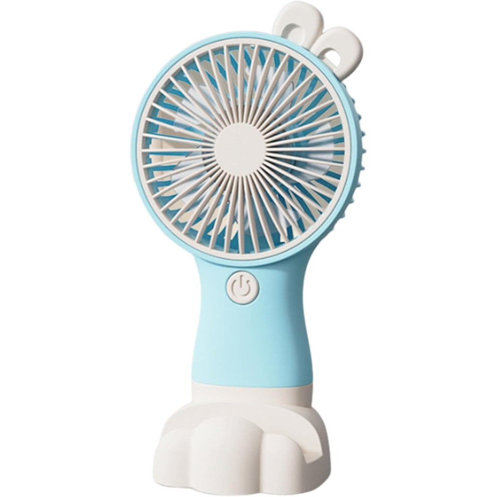 (Blue) Handheld Fan - Rechargeable Battery Personal Cooling Fan | 3 Speed Wind, Small Fan, Makeup Fan for Outdoor, Indoor, Commute, Travel