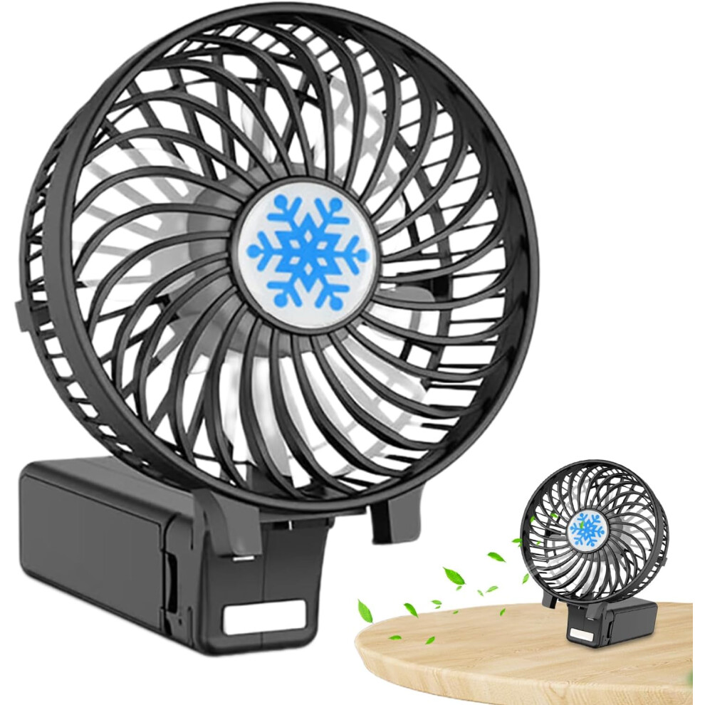 (Black) Portable Fan Foldable - Rechargeable Foldable Hand Held Personal Fan with 3 Speed,Portable Electric Fan Intelligent Battery Hand Fan for Sport-image-OPC-PGNGBNK-NEW