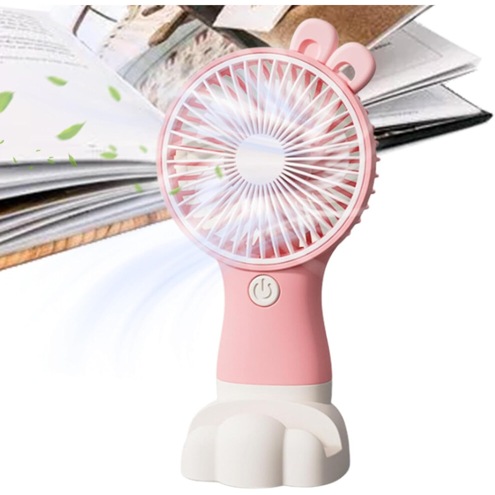 (Pink) Handheld Fan - Rechargeable Battery Personal Cooling Fan | 3 Speed Wind, Small Fan, Makeup Fan for Outdoor, Indoor, Commute, Travel-image-OPC-PGNGBNT-NEW