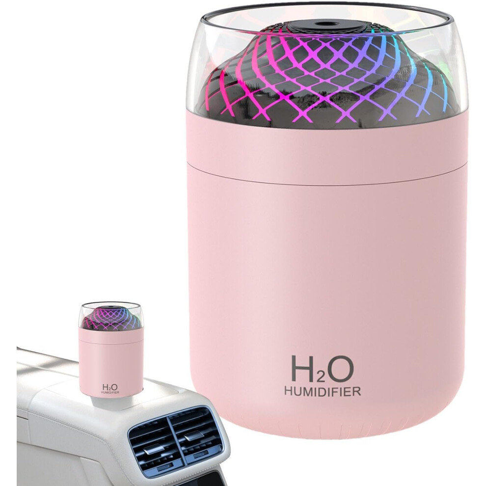 (Pink) Portable Small Humidifier - Portable Desk Humidifier With Led Lights - Quiet Aromatherapy Oil Diffuser, Usb Desk Small Humidifier For Travel, O Pink