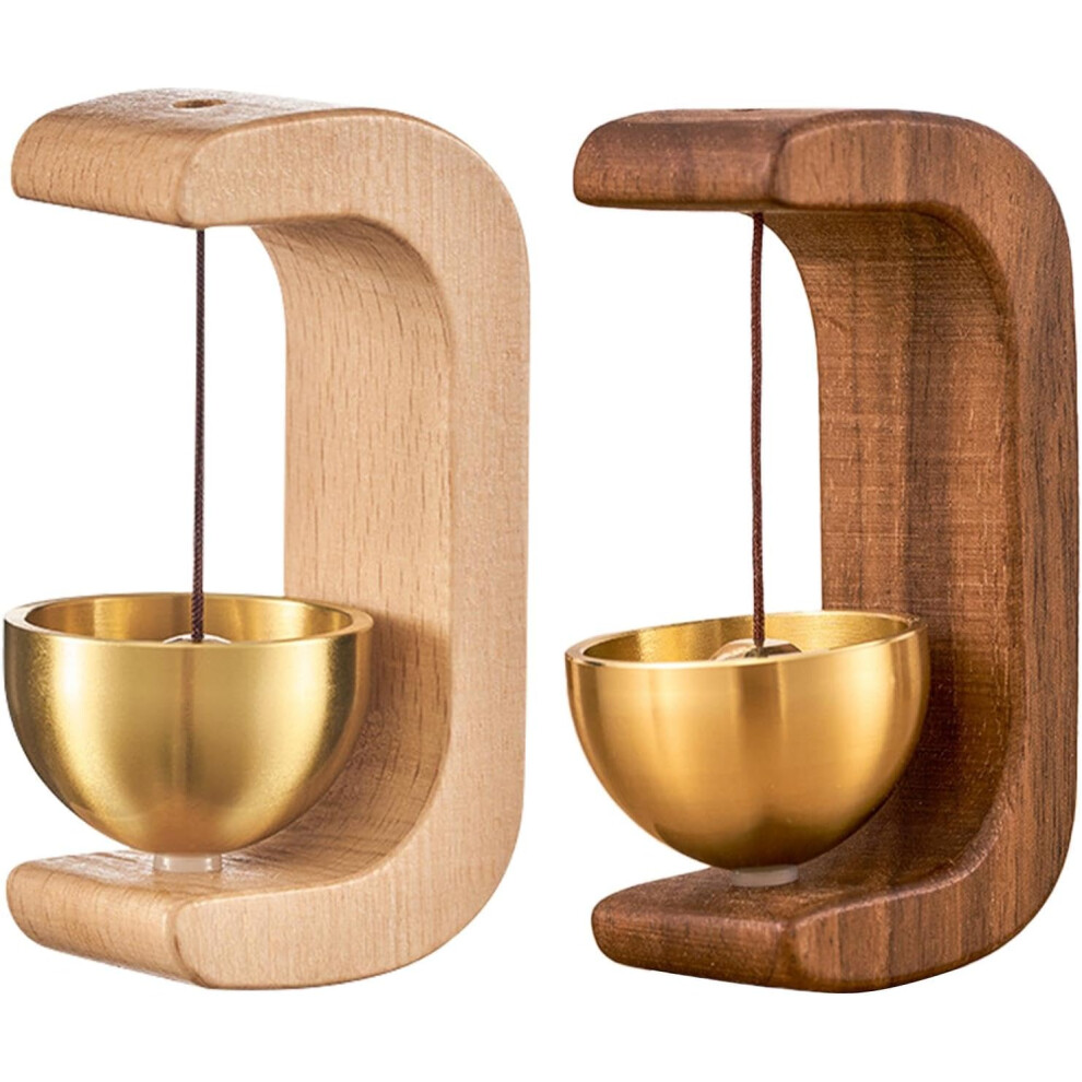 (2pc) Shopkeepers Door Bell, Retro Magnetic Doorbell, Magnetic Wood Doorbell, Door Suction Solid Wood Wind Chime, Wooden C-Shaped Door Wind Chime for