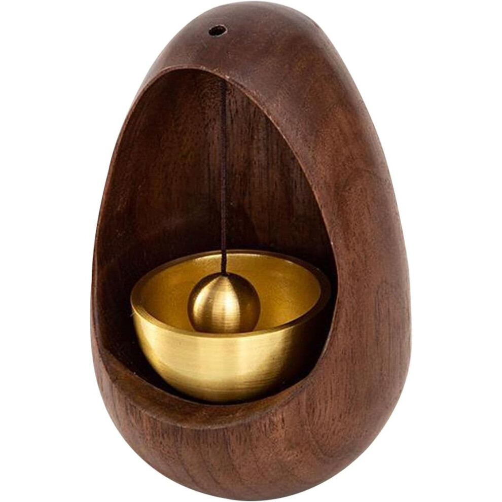 (Black Walnut) Wooden Magnetic Doorbell, Wood Doorbell Magnetic Wind Chime, Entry Doorbell Gate Bell Welcome Cute Decorative Doorbell For Home/Store/Restaurant Door