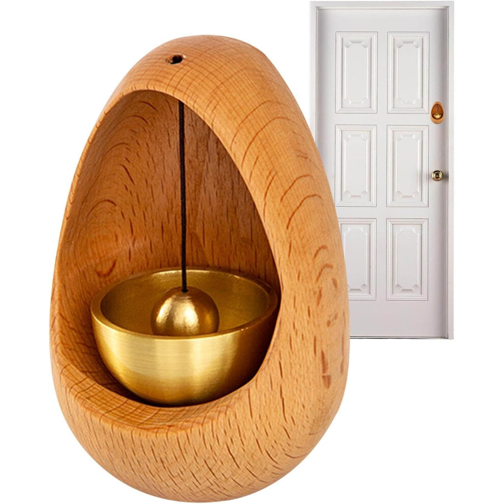 (Beech) Wooden Magnetic Doorbell, Wood Doorbell Magnetic Wind Chime, Entry Doorbell Gate Bell Welcome Cute Decorative Doorbell For Home/Store/Restaurant Door