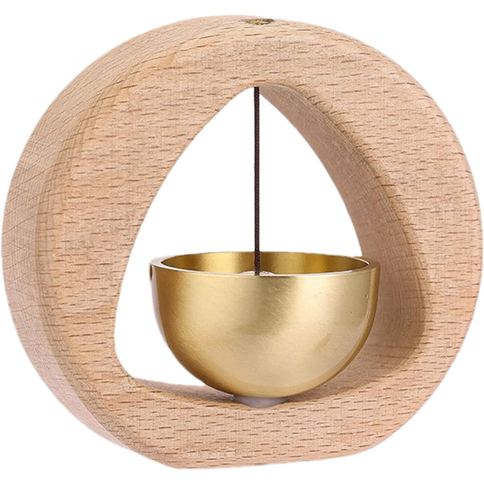 (Triangle) Shopkeepers Bell for Door Opening,Magnetic Wooden Door Chime - Japanese Wooden Brass Jingle Alert for Shop Restaurant Garden Gate