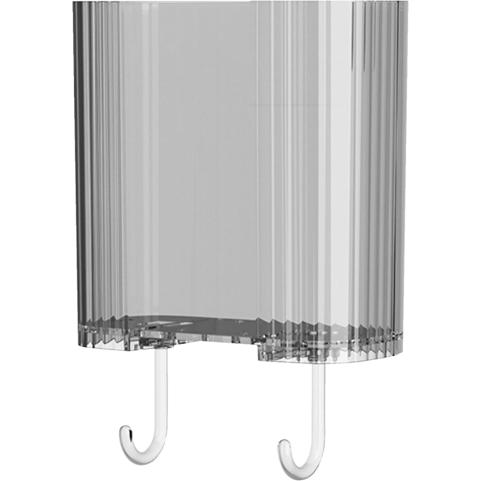 (Gray) Bathroom Shower Organizer | Bath Organizer Wall Mount with 2 Hooks,No Drilling Clear Storage Basket For Makeup Brush, Towel, Comb
