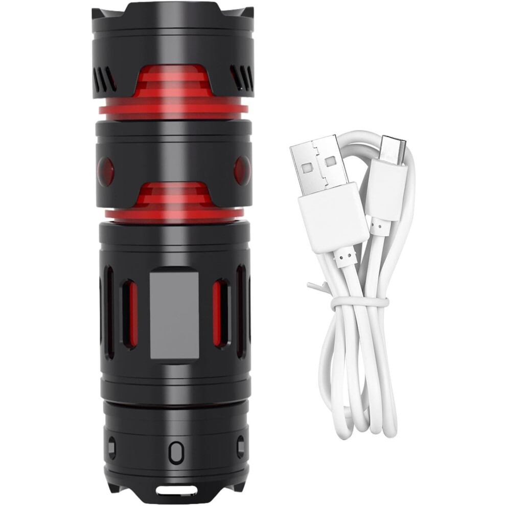 LED Flashlights Torch - Flashlights Spinner | Rechargeable Water Resistant Portable Handheld Pocket Lights for Camping, Outdoor