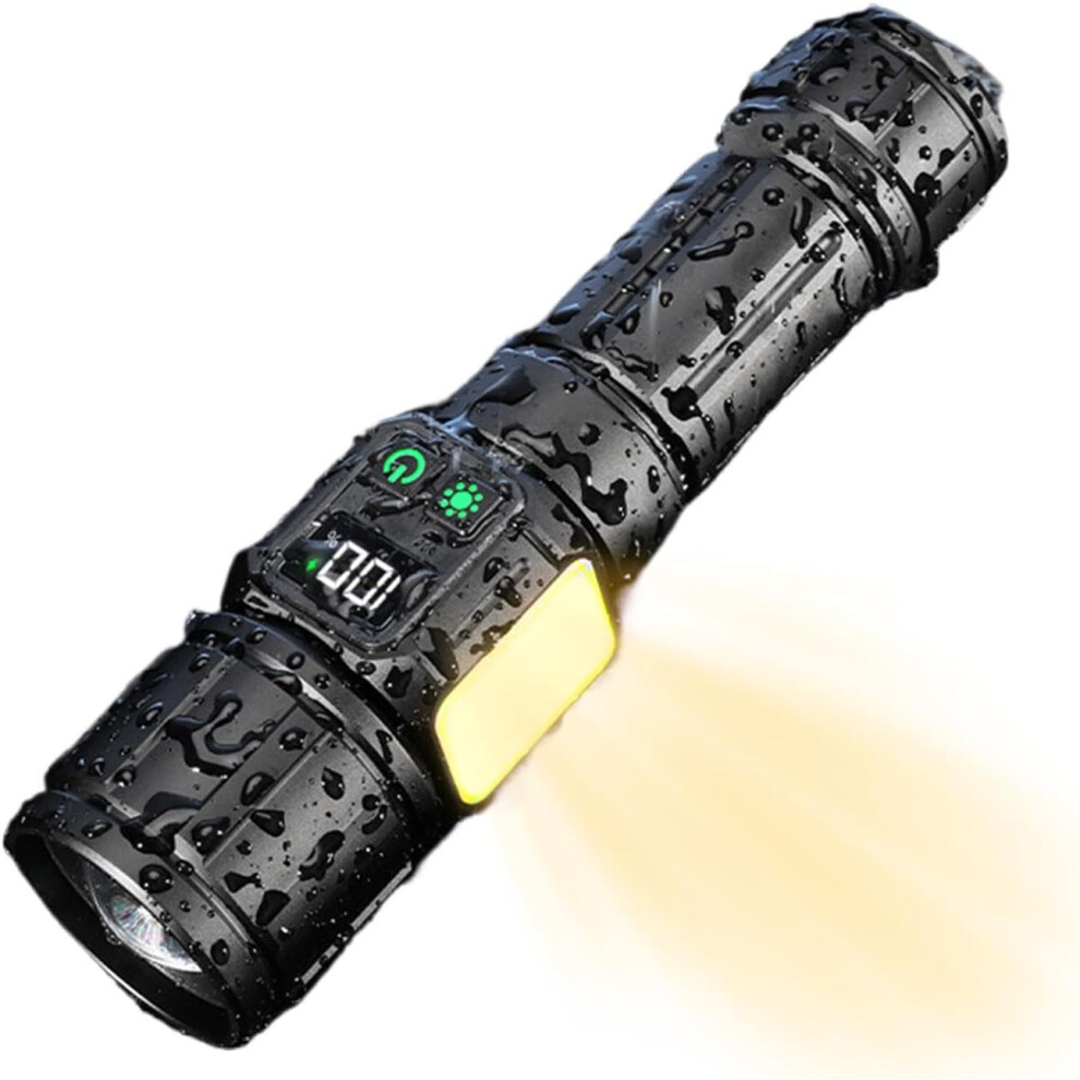 Flashlight Rechargeable High Lumen - Handheld Compact Flashlight - Pocket Outdoor Lighting Tool, Super Bright Waterproof Torch for Camping Biking