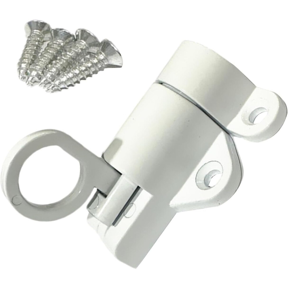 (White) Spring Door Lock | Aluminum Spring Latch Lock,Automatic Spring Barrel Slide Door Lock with Screws for Window Gate Shed Door Cabinet Wooden Fence