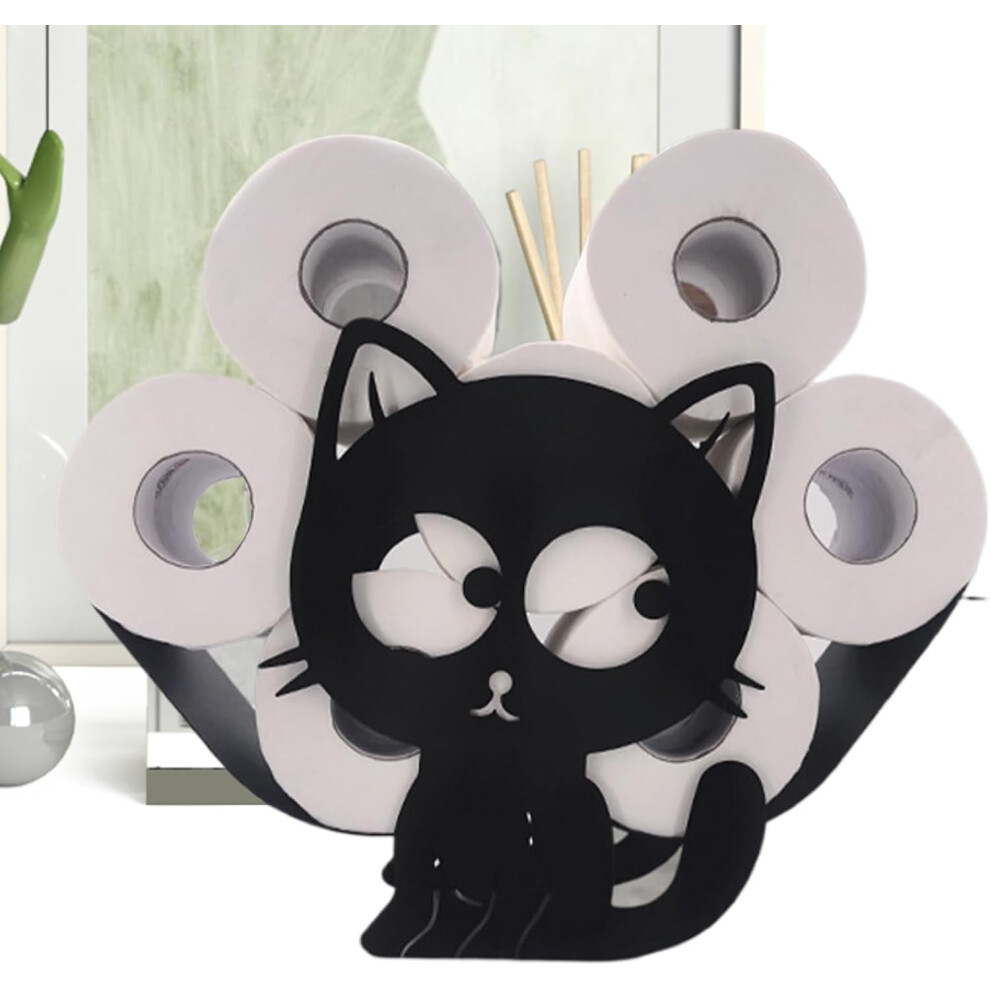 Toilet Paper Holder Stand | Modern Toilet Paper Rack,Cat Shape Creative Organizer for Powder Room Guest Bath Beach House Farmhouse Cottage-image-OPC-PGNGBSS-NEW