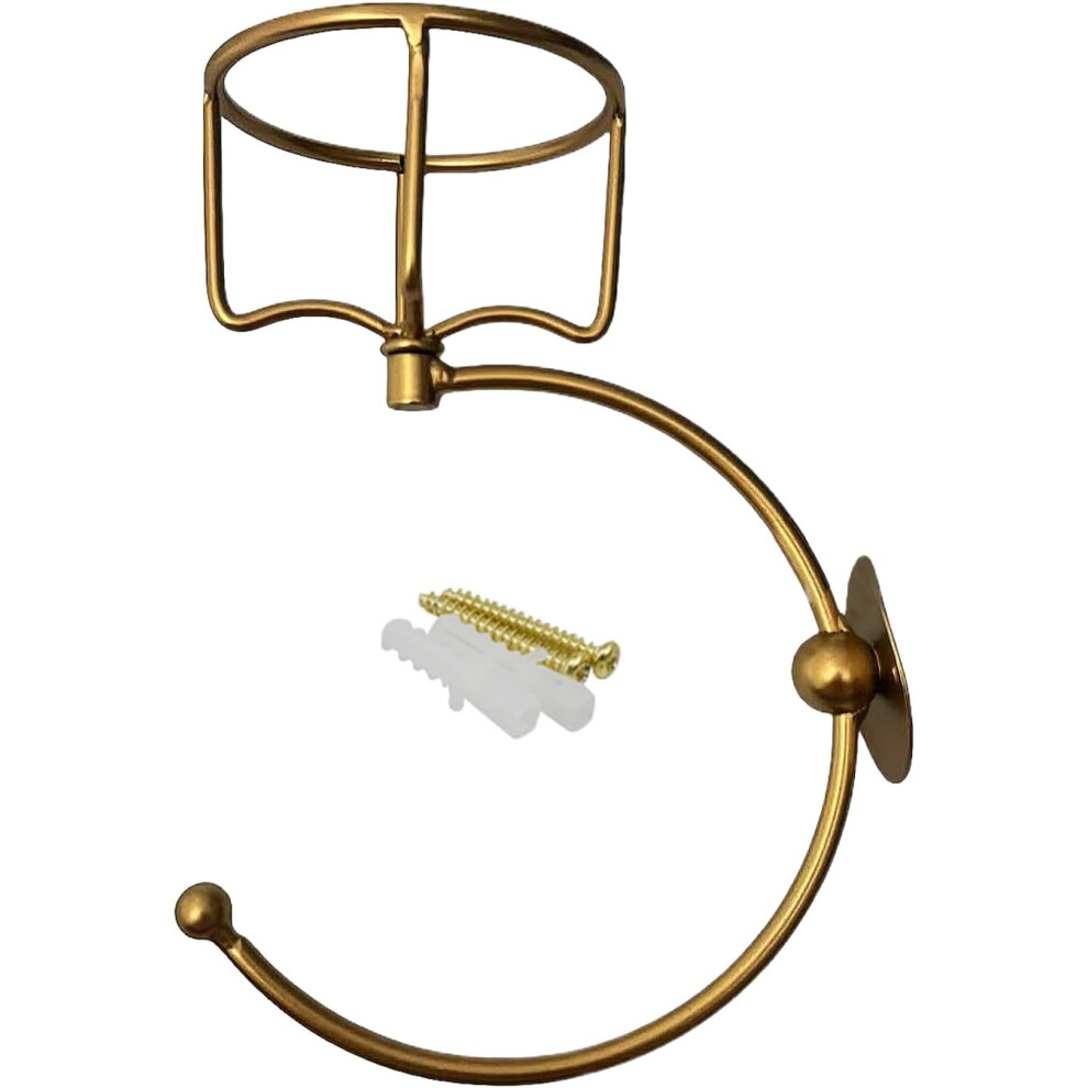 (Gold) Hand Towel Holder - Hand Towel Hook With Vintage Candle Holder - Wall Mounted Rustic Handtowel Ring For Counter, Toilet & Entryways Gold