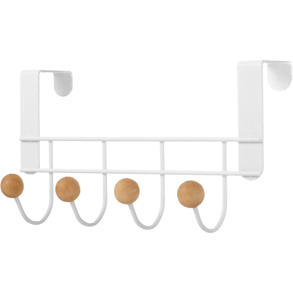 (White) Over The Door Hook - Over Door Hanger Holder - Rust-Resistant Towel And Coat Rack For Clothes Towels Hats White