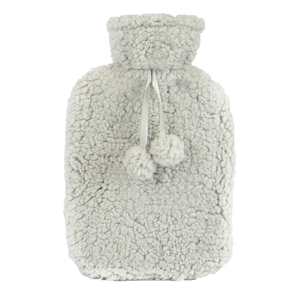 Slumberzzz Grey Teddy Fleece 2L Hot Water Bottle