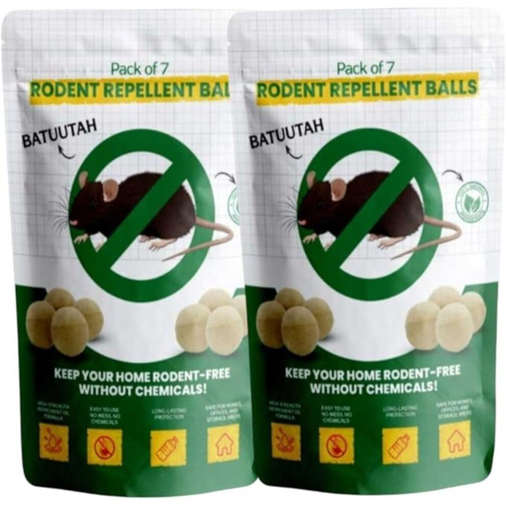 Peppermint Rodent Repellent Balls 2 Pack Mouse Deterrent (14 Balls)