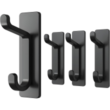 Self Adhesive Hooks, Extra Sticky and Strong, Hanging up to 6KG, Heavy Duty Stick on, No-Nail Hook for Back of Door, Bl