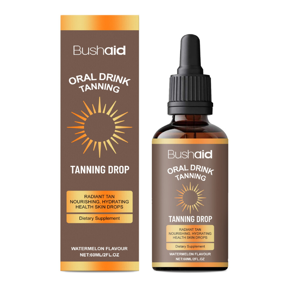 Drinkable Sunless Tanning Drops - Moisturizing Bronzing Tanner For Face & Body, Effortless Tan Dark