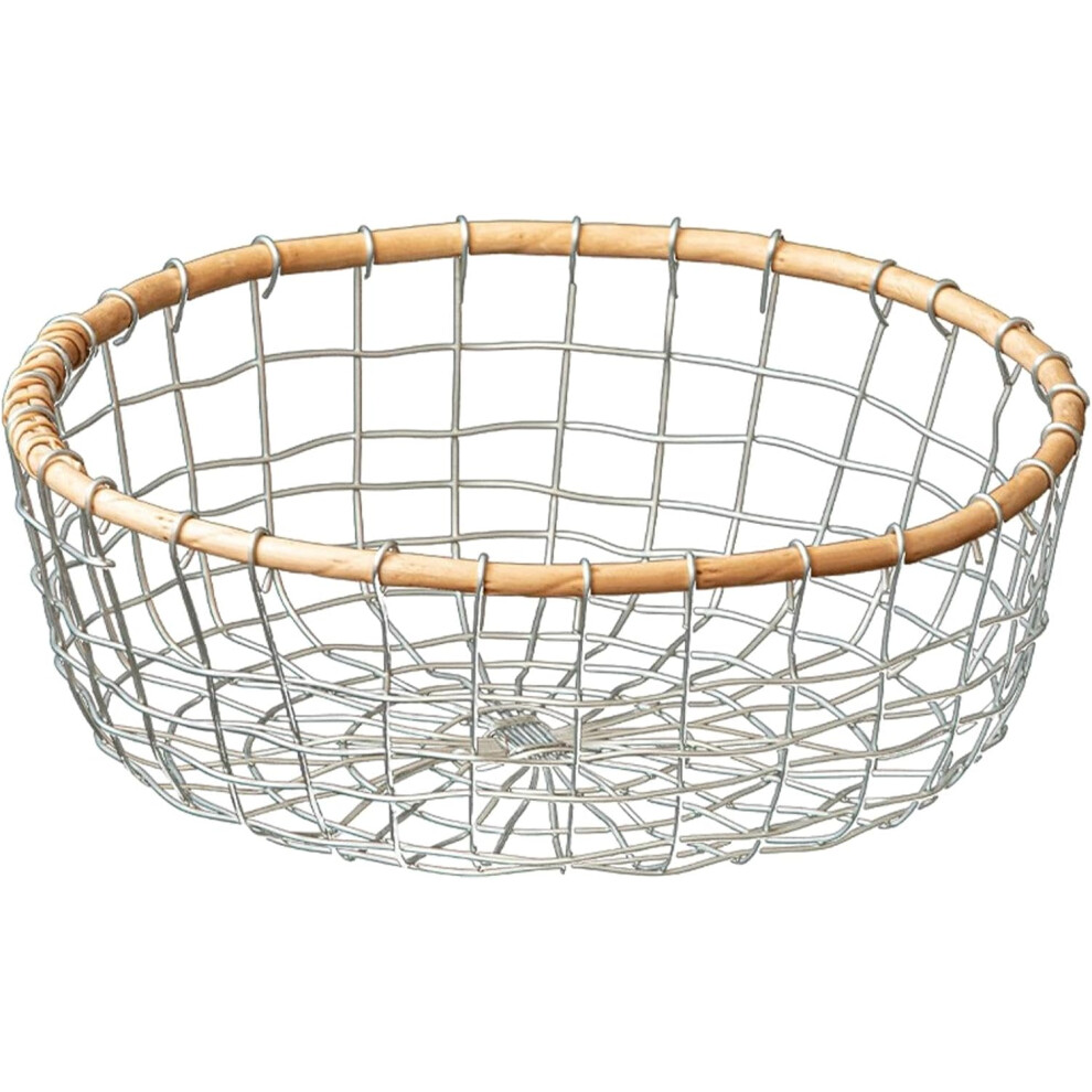 Wire Fruit Baskets for Kitchen Counter, Hand-Woven Metal Fruit Basket Retro, 10in Simple Vegetables Wire Basket Industrial Style Snacks Organizer for