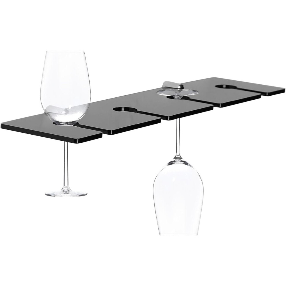 (Black) Wine Glass Wall Rack - Wall Mounted Wine Glass Storage Holder,Simple and Modern Wine Glass Hangers Rack for Kitchen Wall, Home Bar Cabinet, Wine