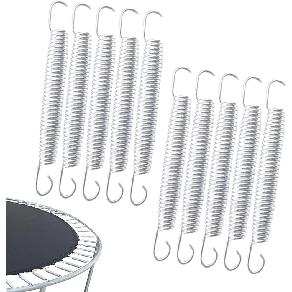 Springs for Trampoline, Heavy Duty Replacement Springs for Trampoline, High Tensile Jumping Tension Hook for Waist Drum Bow Accessories 10x