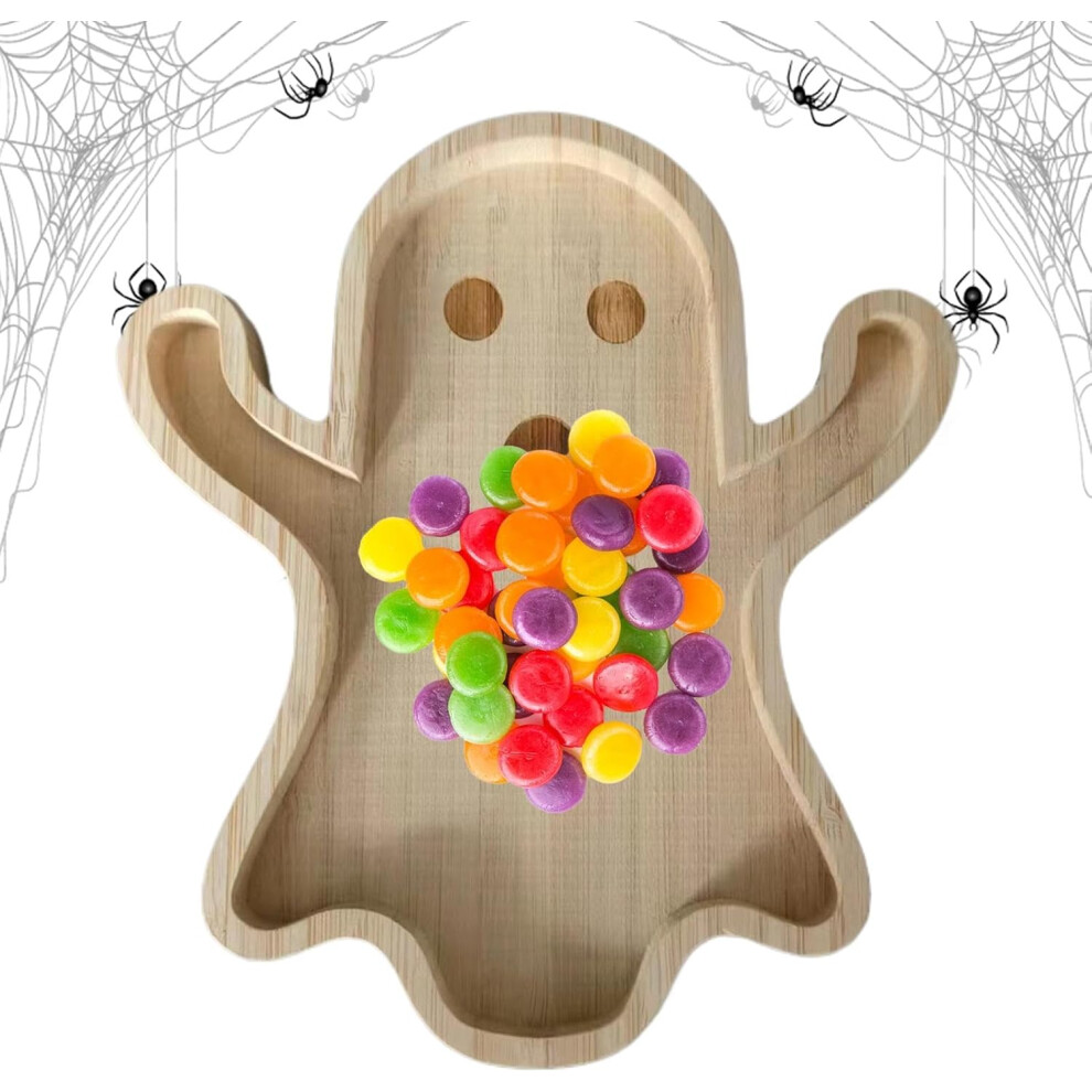 (Ghost) Serving Platters and Trays,Halloween Ghost Snack Platters Wooden Tombstone Food Tray | Cute Serving Platters Holiday Tray Ornaments for Hallow