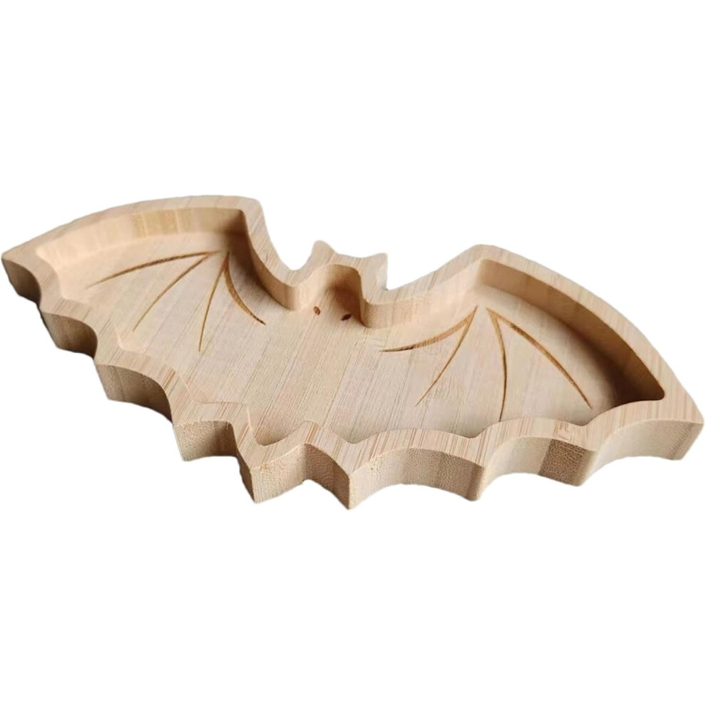 (Bat) Serving Platters and Trays,Halloween Ghost Snack Platters Wooden Tombstone Food Tray | Cute Serving Platters Holiday Tray Ornaments for Hallowee