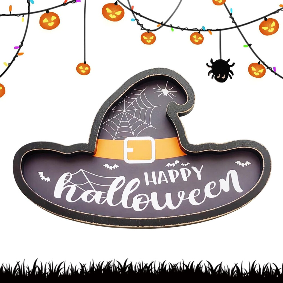 (1) Halloween Charcuterie Board | Hat Shaped Dessert Tray | Cheese Platter, Halloween Decoration, Cake Tray for Snacks Cookies Fruits Candy