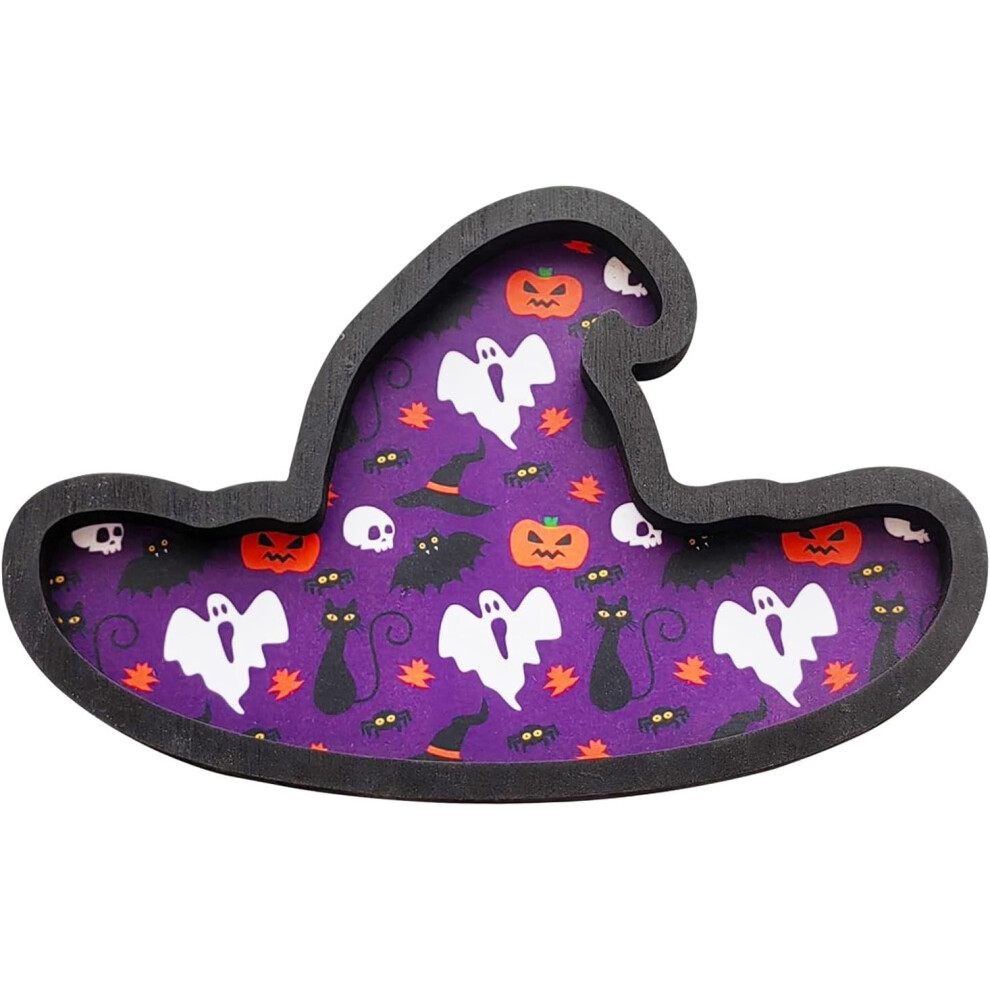 (4) Halloween Charcuterie Board | Hat Shaped Dessert Tray | Cheese Platter, Halloween Decoration, Cake Tray for Snacks Cookies Fruits Candy