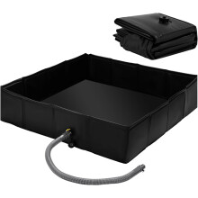 Portable Shower Pan | Outdoor Shower Basin Enclosure Base | Waterproof Tent Awning Bottom Drainage Hole Basin with Increased Height for Campsite RV Pe