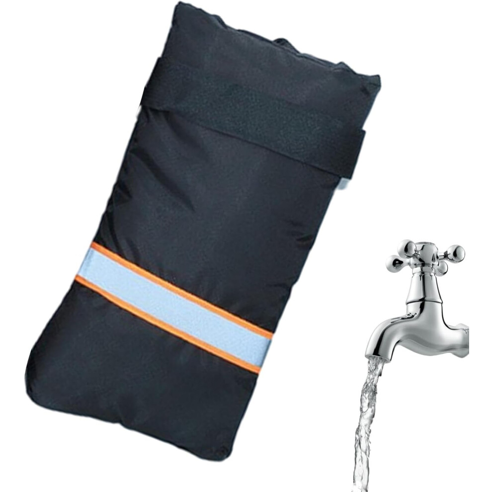 (Fluorescent Orange Reflective Strips) Faucet Covers For Winter,Water Socks Freeze Protection - Reusable Waterproof Outdoor Faucet Protector With Reflective Strips For Winter Freeze