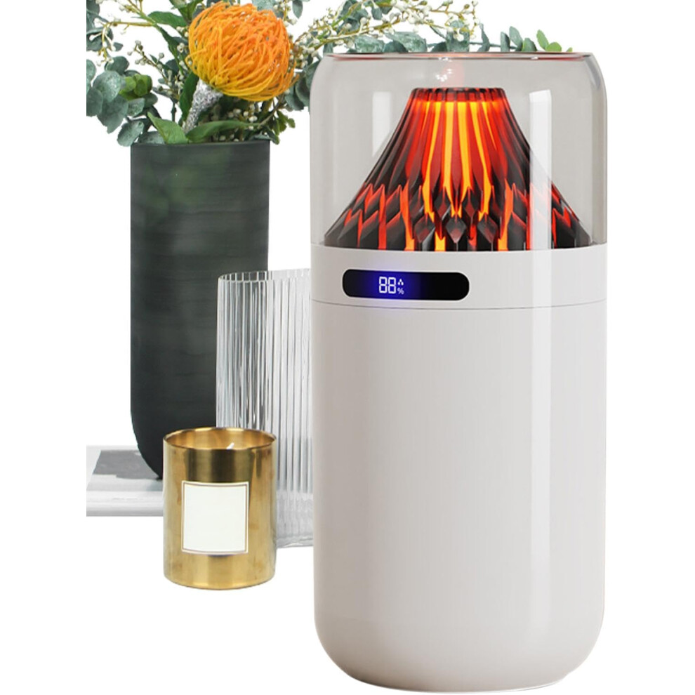 (White) Volcano Aromatherapy Diffuser - 3 Modes Volcano Desk Humidifier,Stylish Home Decoration, Rgb Aromatherapy Diffuse For Bedroom, Work, Apartment White