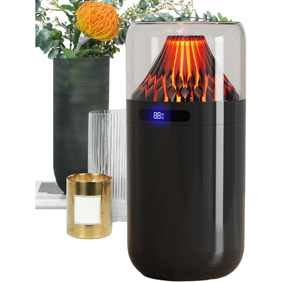 (Black) Volcano Aromatherapy Diffuser - 3 Modes Volcano Desk Humidifier,Stylish Home Decoration, Rgb Aromatherapy Diffuse For Bedroom, Work, Apartment Black