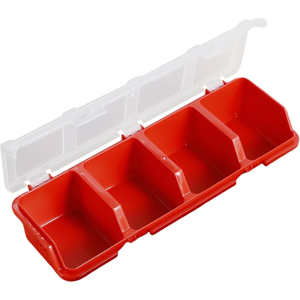 (Red) Nut And Bolt Organizer,Workbench Drawers Organizer And Storage - Stackable Hardware Organizer With Compartments For Garage, Craft Tool Organizing,