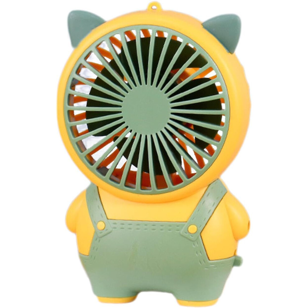 (Yellow) Personal Fan for Desk - Cute Cartoon Table Fan with Strong Wind - Pocket Size, Quiet Personal Fan for Traveling, Outing, Camping, Car, Picnic-image-OPC-PGNGGBQ-NEW
