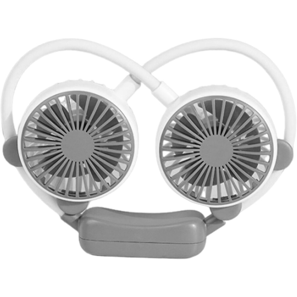(White) Portable Neck Fan | 2 Speeds Adjustable USB Rechargeable Personal Fan | Hang Neck Fan, Wearable USB Rechargeable Personal Fan, Foldable Hands-