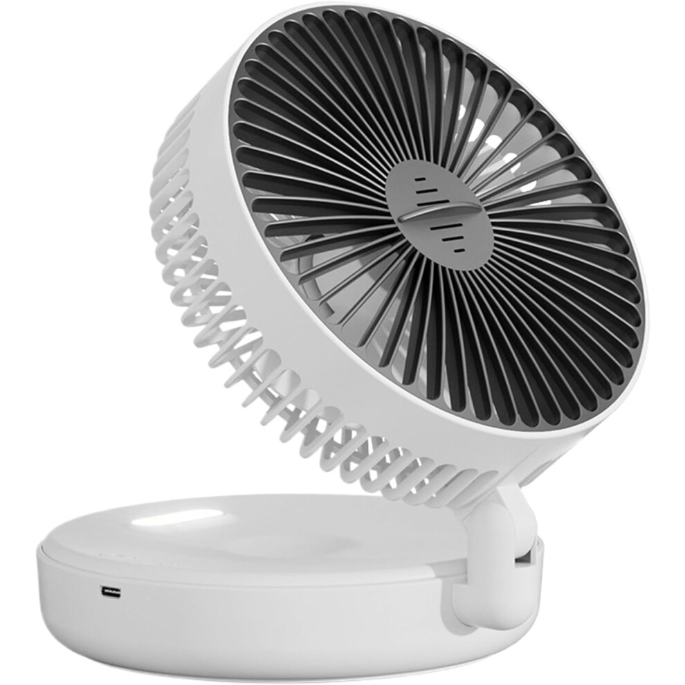 (White) Tabletop Air Circulator Fan | Quiet Table Fan with Aromatherapy Box,5 Speeds, Foldable Rechargeable Blower with Timer And Night Light For Bedr