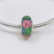 S925 Sterling Silver Flower Glass Beads Pandora Style