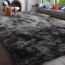 (Dark Grey, 200x300cm) Fluffy Rugs Floor Mat Large Shaggy Rug Bedroom Living Room Anti Slip Soft Carpet